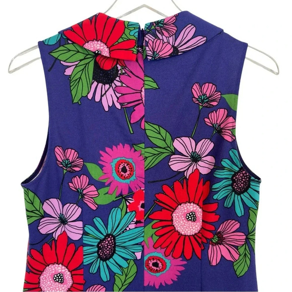 TRINA TURK Vibrant Floral Ponte‎ Knit Sleeveless Shift Dress 8 - Picture 5 of 13